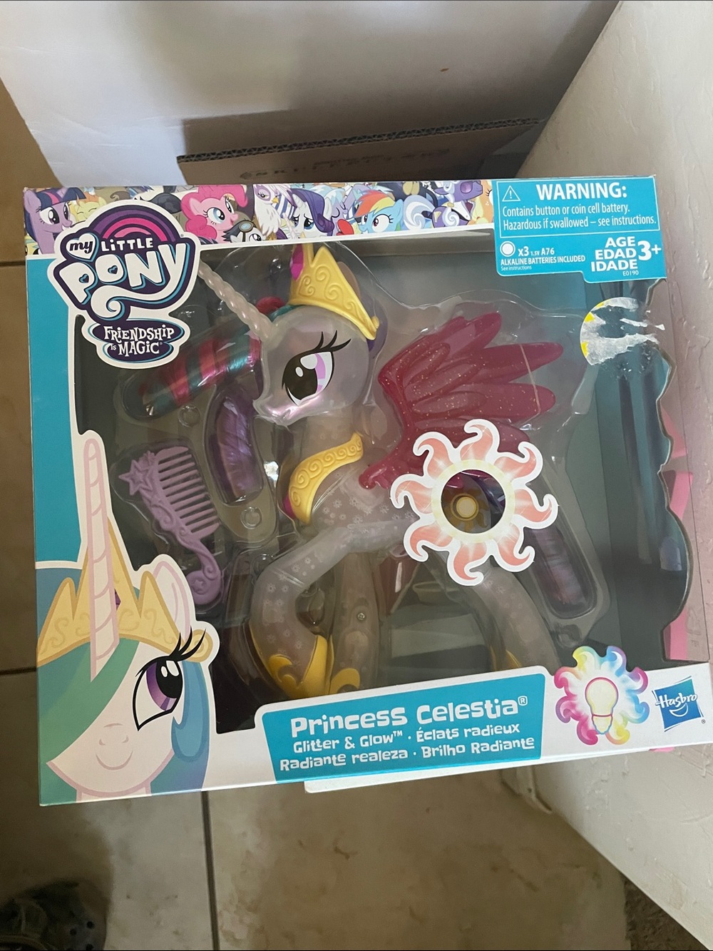 My Little Pony Princess Celestia Gray Purple Pink Gold Playset